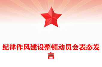 紀律作風建設整頓動員會表態發言