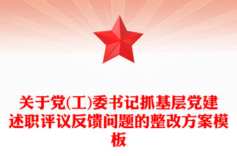 關(guān)于黨(工)委書記抓基層黨建述職評議反饋問題的整改方案模板