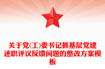 關(guān)于黨(工)委書記抓基層黨建述職評(píng)議反饋問題的整改方案模板