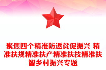 聚焦四個精準防返貧促振興 精準扶規(guī)精準扶產(chǎn)精準扶技精準扶智鄉(xiāng)村振興專題