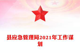 縣應(yīng)急管理局2021年工作謀劃
