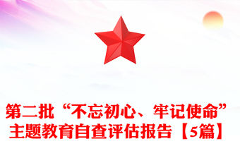 第二批“不忘初心、牢記使命”主題教育自查評估報告【5篇】