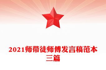 2021師帶徒師傅發言稿范本三篇