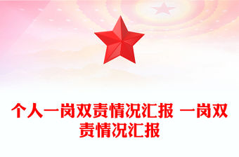 個(gè)人一崗雙責(zé)情況匯報(bào) 一崗雙責(zé)情況匯報(bào)