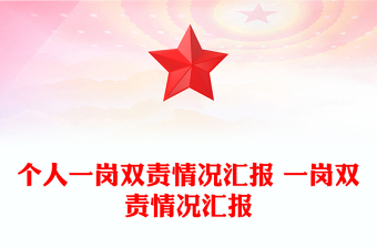 個(gè)人一崗雙責(zé)情況匯報(bào) 一崗雙責(zé)情況匯報(bào)