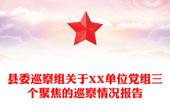 縣委巡察組關于XX單位黨組三個聚焦的巡察情況報告