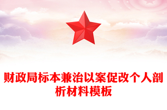 財政局標本兼治以案促改個人剖析材料模板