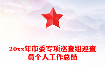20xx年市委專(zhuān)項(xiàng)巡查組巡查員個(gè)人工作總結(jié)