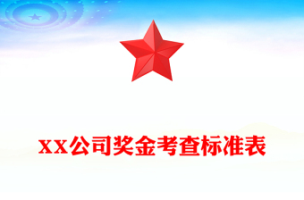 XX公司獎(jiǎng)金考查標(biāo)準(zhǔn)表