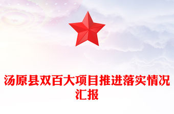 湯原縣雙百大項目推進(jìn)落實情況匯報