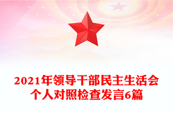 2021年領(lǐng)導(dǎo)干部民主生活會個人對照檢查發(fā)言6篇