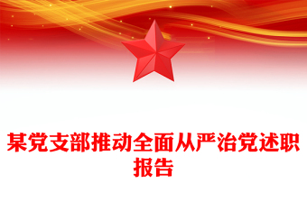 某黨支部推動全面從嚴(yán)治黨述職報告