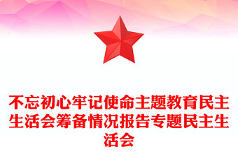 不忘初心牢記使命主題教育民主生活會籌備情況報告專題民主生活會