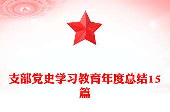 支部黨史學(xué)習(xí)教育年度總結(jié)15篇