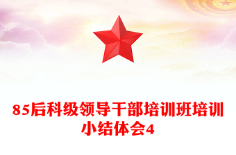 85后科級(jí)領(lǐng)導(dǎo)干部培訓(xùn)班培訓(xùn)小結(jié)體會(huì)4