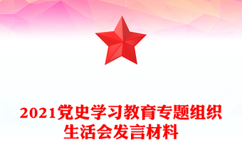 2021黨史學習教育專題組織生活會發(fā)言材料