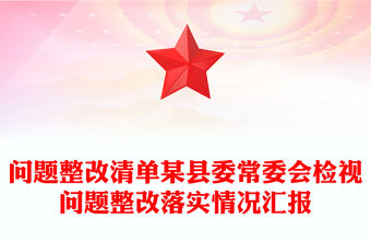 問題整改清單某縣委常委會檢視問題整改落實情況匯報