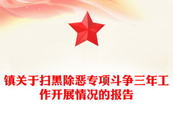 鎮關于掃黑除惡專項斗爭三年工作開展情況的報告