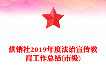 供銷(xiāo)社2019年度法治宣傳教育工作總結(jié)(市級(jí))