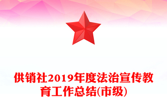 供銷(xiāo)社2019年度法治宣傳教育工作總結(jié)(市級(jí))