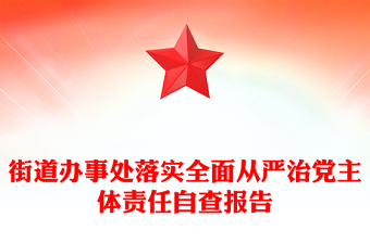 街道辦事處落實全面從嚴(yán)治黨主體責(zé)任自查報告