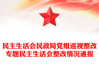 民主生活會民政局黨組巡視整改專題民主生活會整改情況通報