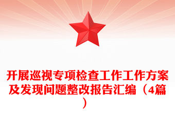 開展巡視專項檢查工作工作方案及發現問題整改報告匯編（4篇）