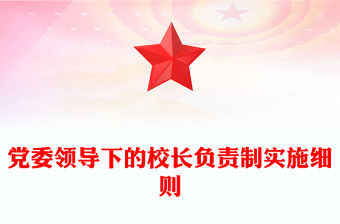 黨委領導下的校長負責制實施細則