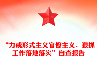 “力戒形式主義官僚主義、狠抓工作落地落實”自查報告