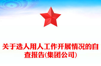 關(guān)于選人用人工作開展情況的自查報告(集團公司)