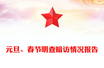 元旦、春節明查暗訪情況報告