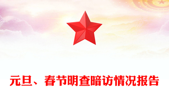 元旦、春節(jié)明查暗訪情況報告