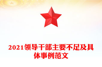 2021領(lǐng)導(dǎo)干部主要不足及具體事例范文