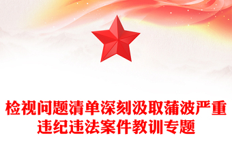 檢視問題清單深刻汲取蒲波嚴重違紀違法案件教訓專題