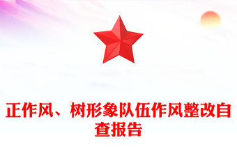 正作風、樹形象隊伍作風整改自查報告
