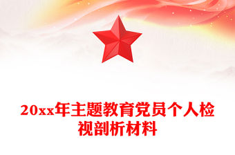 20xx年主題教育黨員個人檢視剖析材料
