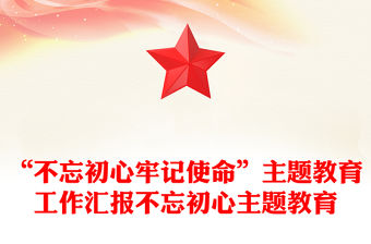 “不忘初心牢記使命”主題教育工作匯報不忘初心主題教育