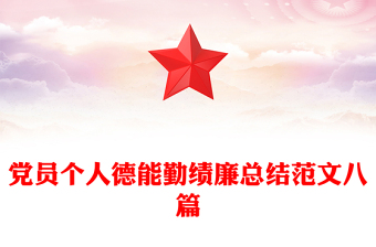 黨員個人德能勤績廉總結(jié)范文八篇