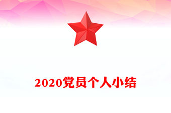 2020黨員個人小結