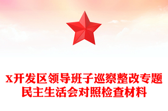 X開(kāi)發(fā)區(qū)領(lǐng)導(dǎo)班子巡察整改專題民主生活會(huì)對(duì)照檢查材料