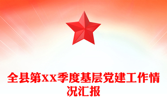 全縣第XX季度基層黨建工作情況匯報