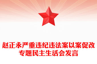 趙正永嚴(yán)重違紀(jì)違法案以案促改專題民主生活會(huì)發(fā)言