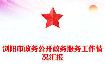 瀏陽市政務公開政務服務工作情況匯報