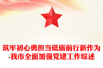 筑牢初心勇擔當砥礪前行新作為-我市全面加強黨建工作綜述