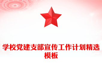 學(xué)校黨建支部宣傳工作計(jì)劃精選模板