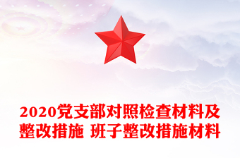 2020黨支部對照檢查材料及整改措施 班子整改措施材料