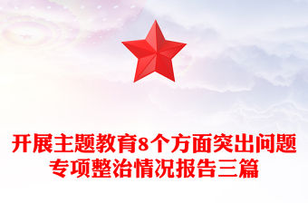 開展主題教育8個方面突出問題專項整治情況報告三篇