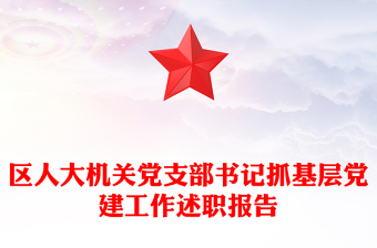 區(qū)人大機關黨支部書記抓基層黨建工作述職報告