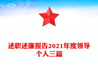 述職述廉報告2021年度領導個人三篇