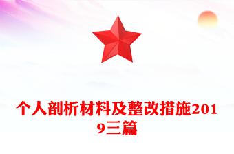 個(gè)人剖析材料及整改措施2019三篇